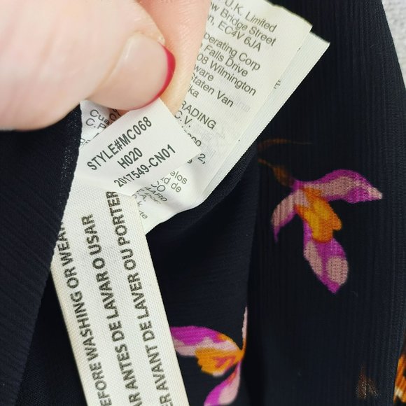 Madewell Womens S Black Floral Smocked Blouse Long Sleeve Romantic Boho Chic - Picture 9 of 13